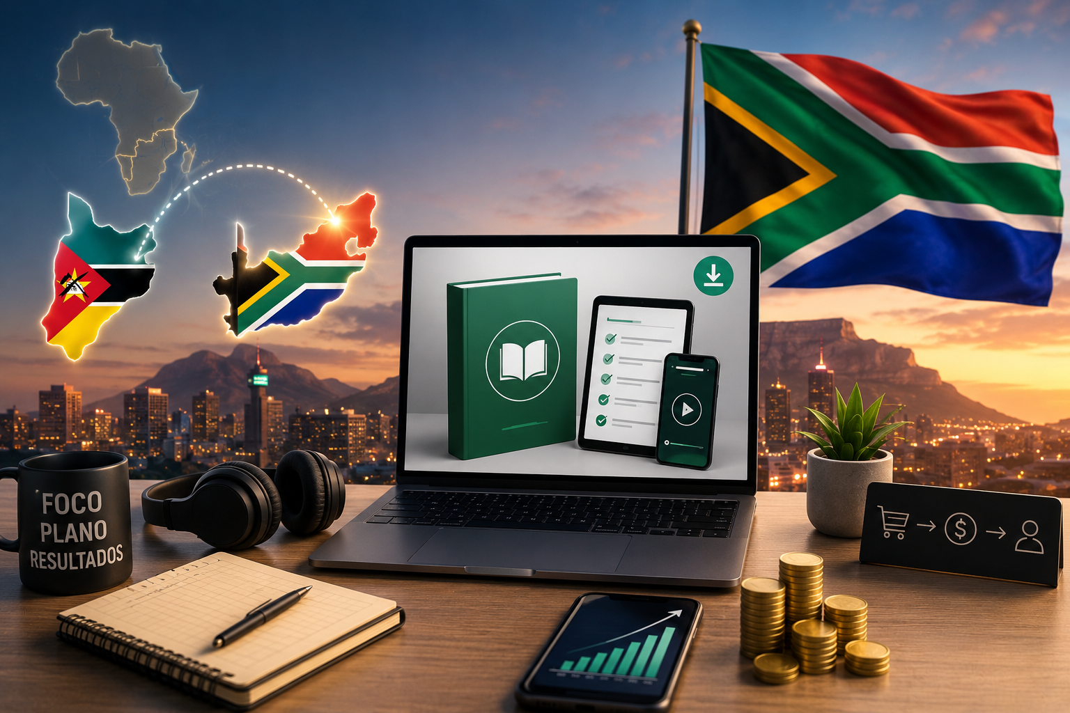 Como Criar Produtos Digitais Profissionais em Inglês com ChatGPT e Vender na África do Sul